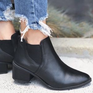 Leather Black Chelsea Boot/Bootie